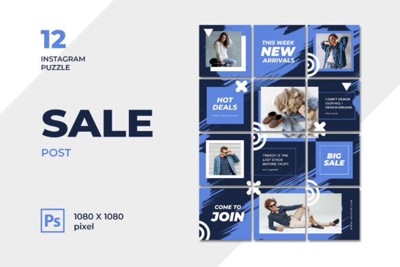 Download Blue Big Sale Fashion Instagram Puzzle - Instagram Collection