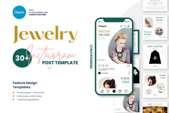 Download Jewelry Instagram Post Template Canva - Instagram Collection